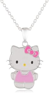 Hello Kitty Fine Silver Plated Enamel Pendant Enhancer