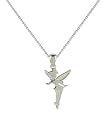 Disney Tinkerbell Sterling Silver Pendant And 18" Chain