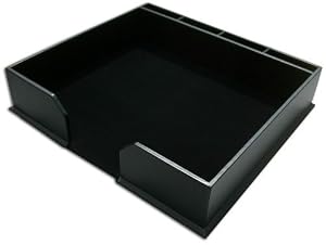 Black Leather Conference Pad Holder