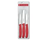 paring-knife-set Victorinox Cutlery 3-Piece Paring Knife Set, Red Polypropylene Handles