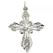 Dangle Cross Pendant w/ Filigree Design Crafter in Sterling Silver
