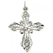 Diamond Cut Silver Dangle Cross Pendant Filigree Design