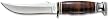 KA-BAR Skinner Stacked Leather Handle Kinife, 8 1/8 Inch,Leather Sheath