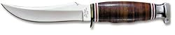 KA-BAR Skinner Stacked Leather Handle Kinife, 8 1/8 Inch,Leather Sheath