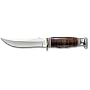 KA-BAR Skinner Stacked Leather Handle Kinife, 8 1/8 Inch,Leather Sheath