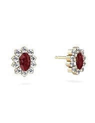 Genuine Ruby 14kt Yellow Gold Earrings