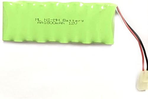 SAIGE 12V 1800mAh 10x AA Ni-MH RC Rechargeable Battery Pack for Helicopter Robot Car Toys w/ Tamiya Connector Plug