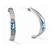 Sterling Silver Blue Topaz Half-Hoop Earrings