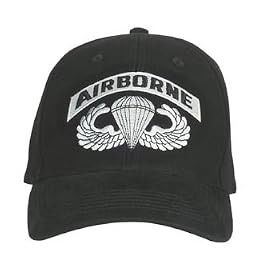 ARMY - AIRBORNE - Military Gear - Low Profile Black Drab Cap / Baseball Cap / Hat One Size Fits All