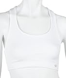  : Champion Women's Double Dry Seamless Shiny Sports Bra, White, Medium