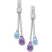 14kt White Gold Pear Shaped Multi Color Diamond Earrings