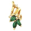 14K Yellow Gold Tsavorite and Diamond Pendant