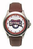 Washington Nationals Mens Rookie League Leather Strap Watch