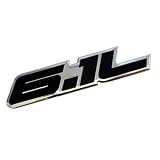 6.1L Liter Black & Polished Silver Hemi Engine Real Aluminum Emblem Badge for...