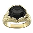 14K Yellow Gold Onyx and Diamond Ring