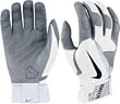 Nike GB0305 Diamond Elite Pro Batting Gloves - White/Pewter