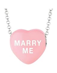 Sweethearts Enamel "Marry me" Heart on 16" Necklace Pendant with Gift Box