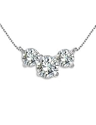1.00 Carat G-H I1 Diamonds Necklace Charm Pendant 14K White Yellow Gold Necklace