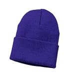 Upscale 100% Acrylic Beanie Hat Cap - Athletic Purple