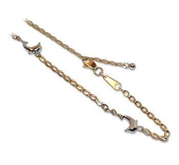 Childrens Toyshop  Jewelry : New 10 KT Gold Dolphin 10K Ankle Bracelet 9" 10" Anklet