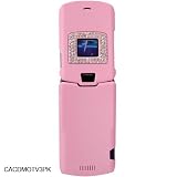 Motorola Razr V3 V3c V3m Pink Rubberize Diamond Crystal Case Cover