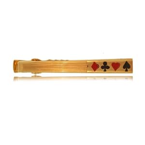 Card Suits Tie Clip Diamond Heart Spade Clubs by 