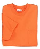 NEW Port & Company - 100% Cotton T-Shirt with PocketOrange-S