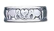 Solid Sterling Silver Elephants Ring