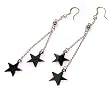 Sterling Silver Star Earrings (Rodium Plated)