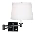 Glossy Black Contemporary Swing Arm Wall Lamp