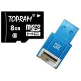 TOPRAM 8GB microSD microSDHC 8G Memory Card Class 6 with SD Adapter and R10 ....
