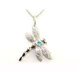 Luxury Sterling Silver Unusual Large Design Dragonfly Pendant & 16" Sterling Silver Chain Necklace - Ideal for Birthday, Anniversary or Mothers Day Gift