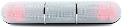 AliSmart Rechargeable Portable Colorful LED Long Pill Travel Wireless Bluetooth Speaker | Take Phonecalls and Use as Cellphone Speaker and Microphone - White