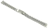 13mm Curved End Speidel Deployment Buckle Silver Tone Semi-Solid Link Stainless Steel Watch Band 3051/00