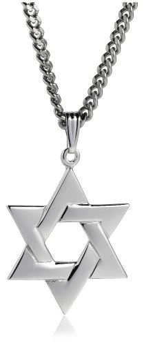 Sterling Silver Star of David Pendant for Men, 24 Inch