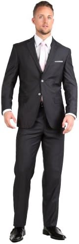 Fellini Uomo Mens Suit Modern Fit 38S Black