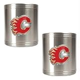 Calgary Flames NHL 2pc Stainless Steel Can Holder Set- Primary Logo