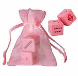Romantic Naughty Dice Game in Pink Organza Purse Travel Bag