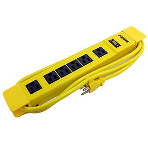6 Outlet Strip with Metal Housing and Cord Wrap - PB001125