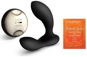 Bundle Kit-LELO HUGO Black+FDA Approved Sasmar Classic Water-Based Personal Lubricant 1.7 Fl.oz Made in France+1 Free AfterGlow Cleansing Tissue