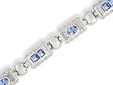 14K White Gold Genuine Square Tanzanite Bracelet