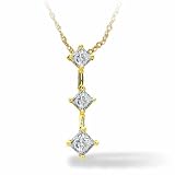 1/4 carat dtw 3 Princess Cut 3 Stone Pendant in 14K White Gold