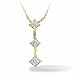 1/4 carat dtw 3 Princess Cut 3 Stone Pendant in 14K White Gold