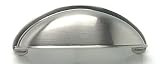 Cabinet Cup Pull, Euro Modern, Brushed Nickel Finish