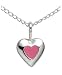 Sterling Silver and Pink Enamel Children's Heart Pendant, 13