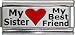 Jewelry : Clearly Charming My Sister My Best Friend Superlink Red Heart Laser Italian Charm