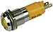 LED Panel Mount Indicator, Yellow, 130 VAC, 14 mm, 6 mA, 27 mcd, IP40