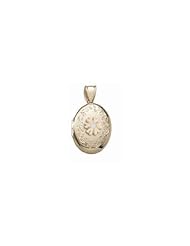 14K Yellow Gold Cremation and Hair Locket w/ Diamond Center 1/2 inch x 1 inch in Solid 14K Yellow Gold