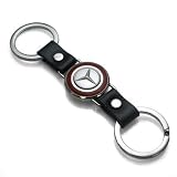 Mercedes Benz Leather Double Key Chain