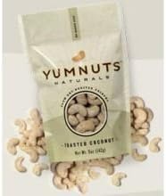 YUMNUTS Slow-Dry Roasted Cashews, Toasted Coconut, 5-Ounce Bags (Pack of 8) by YUMNUTS [Foods]